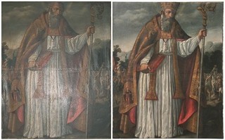 Vor und nach der Behandlung auf dem Gemälde von San Blas