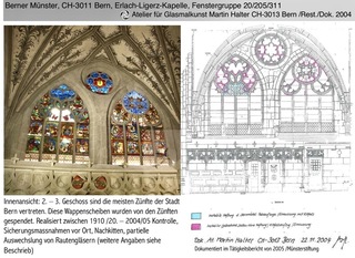 Berner Münster, Erlach-Ligerz-Kapelle Fenstergruppe 20/205/311, 2004 Sanierung
