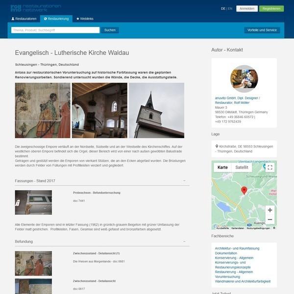 Restauratoren-Referenz: Evangelisch - Lutherische Kirche Waldau, Dipl. Restaurator Rolf Möller