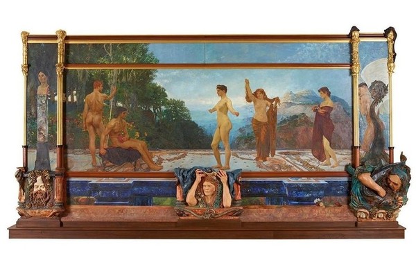 Max Klinger, Urteil des Paris, 1885-1887, Belvedere Wien, Widmung Alexander Hummel, Triest